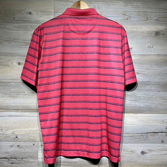 Callaway Opti-Dri Mens Medium Golf Shirt Pink Gray Stripes Polo Short Sleeve EUC - Picture 2 of 7